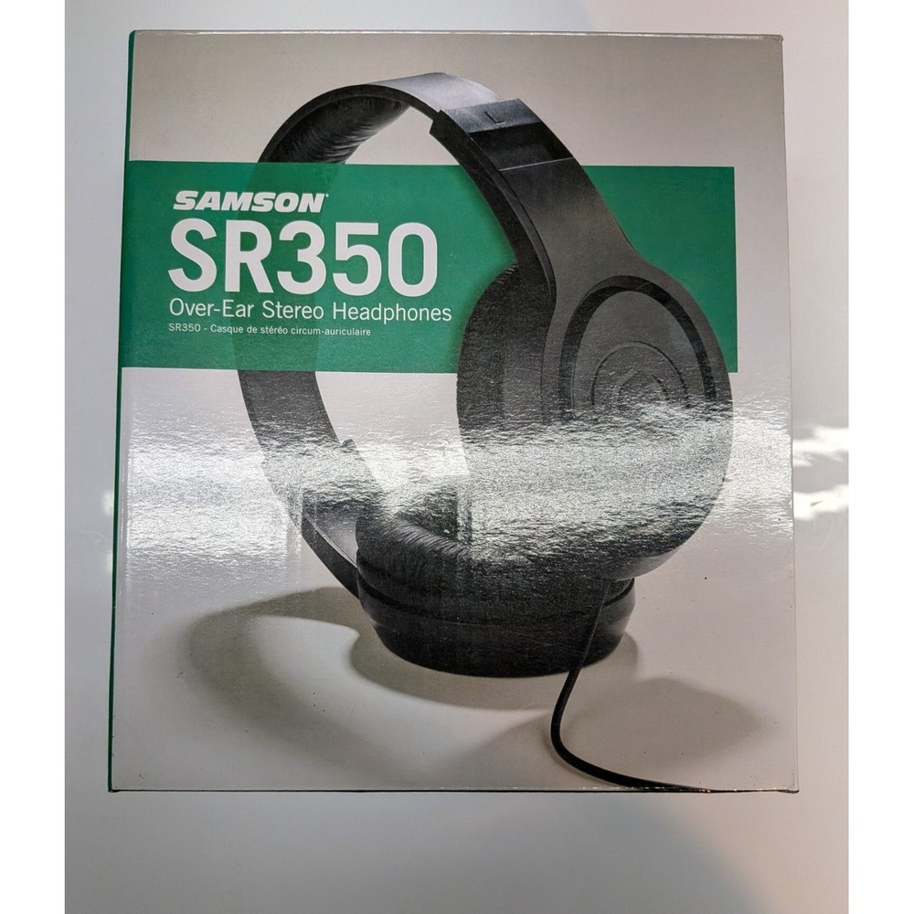 SAMSON SR350 OVER-EAR BLACK STEREO HEADPHONES / Black AUX Cored Studio Style